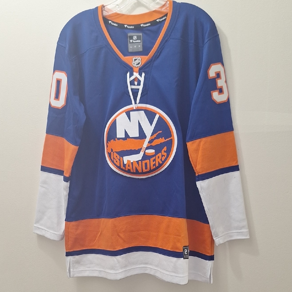 Fanatics NY Islanders Ilya Sorokin Blue and Orange Hockey Jersey Large
